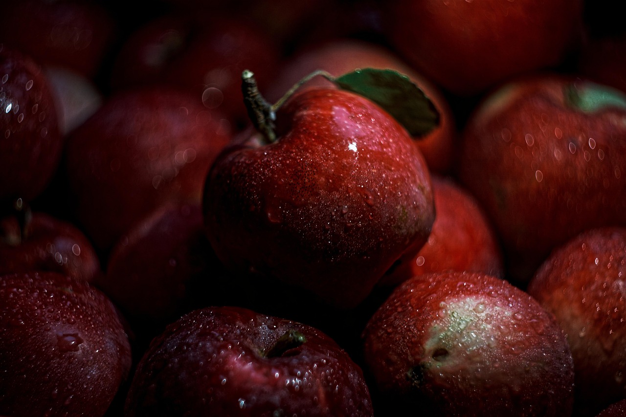 maçãs, frutas, maçãs vermelhas, maçãs frescas, frutas frescas, ainda vida