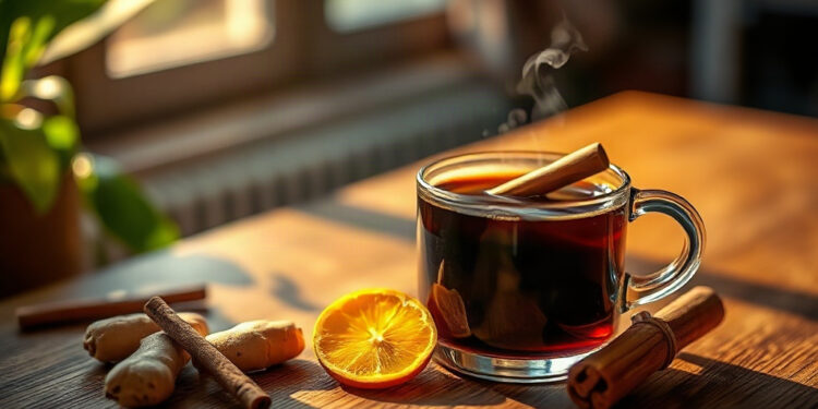Adicionar gengibre canela café trazer