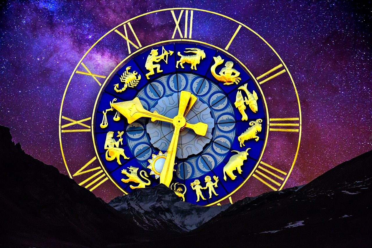céu estrelado, signo, relógio, marcação de ouro, dial, astrologia, astrologia, astrologia, astrologia, astrologia, astrologia