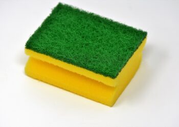 Lado verde lado amarelo esponja