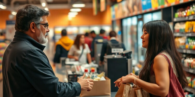 Prefere caixa convencional supermercado procurando