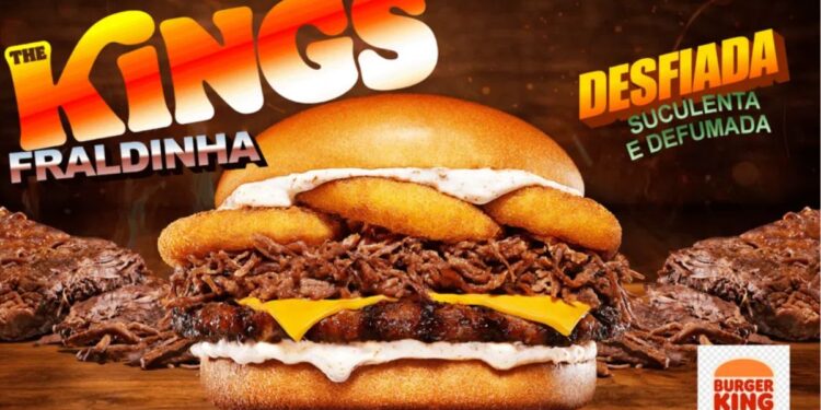 Lanche do Burger King com carne desfiada
