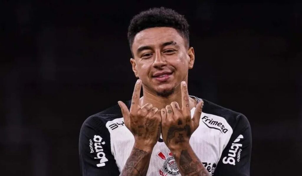 Jesse Lingard na apresentação no Corinthians