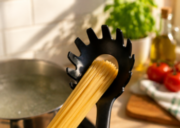 Para que serve o furinho na colher do macarrão?