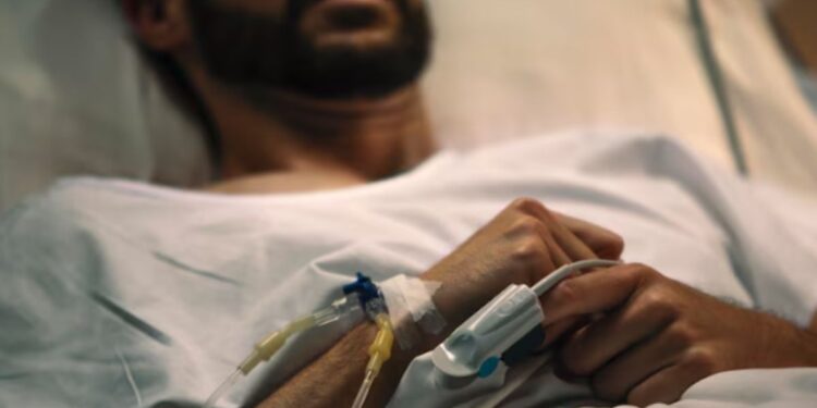 Pessoa doente em um hospital