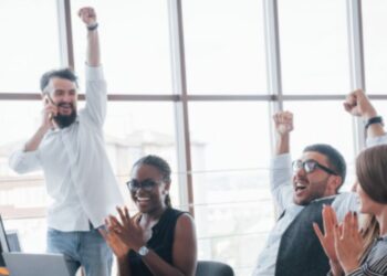 Felicidade de trabalhadores