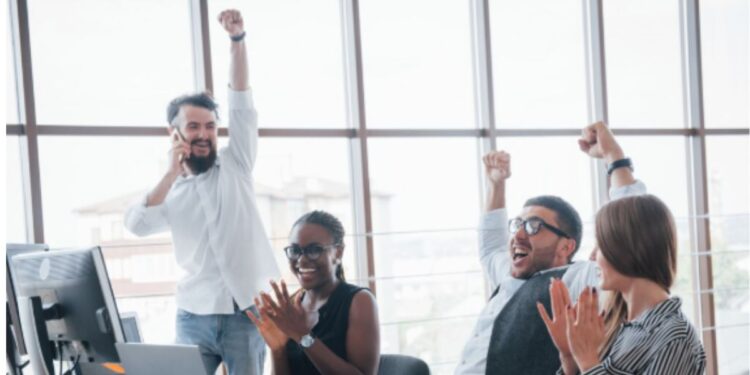 Felicidade de trabalhadores