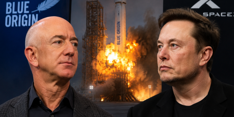Elon Musk manda recadinho para Jeff Bezos, após explosão da nave da Blue Origin